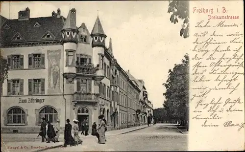 Ak Freiburg im Breisgau, Dreisamstraße, Gasthaus Zum Zähringer