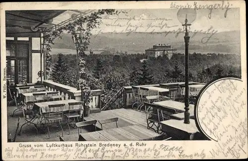 Ak Bredeney Essen im Ruhrgebiet, Luftkurhaus Ruhrstein, Terrasse, Hotel und Pension