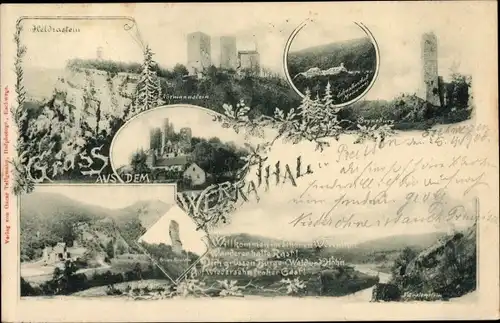 Ak Treffurt an der Werra, Werratal, Heldrastein, Burgruine