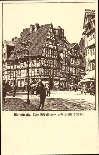 Ak Hannover in Niedersachsen, Marktstraße, Ecke Köbelinger u. Breite Straße