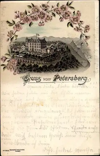 Litho Königswinter am Rhein, Hotel auf dem Petersberg