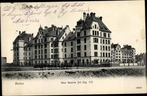 Ak Mainz am Rhein, Neue Kaserne, Infanterie Regiment 117