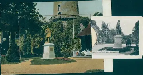Leporello Ak Bielefeld in Nordrhein Westfalen, Sparrenburg, Burghof, Denkmal