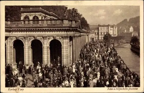 Ak Karlovy Vary Karlsbad Stadt, Rano u Mlynskeho pramene