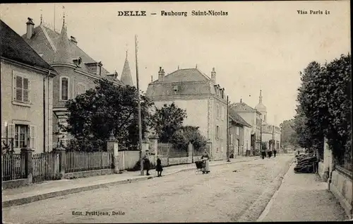 Ak Delle Territoire de Belfort, Faubourg St. Nicolas, Straßenpartie