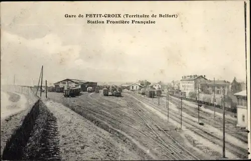 Ak Petit Croix Territoire de Belfort, la Gare, Station Frontière Francaise