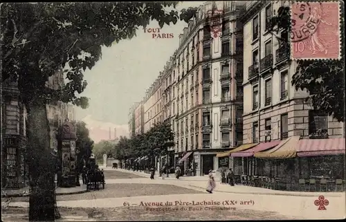 Ak Paris Ménilmontant, Avenue Père Lachaise, vue du Four Crématoire