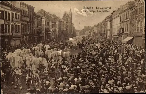 Ak Binche Wallonien Hennegau, Le Carneval, Le cortege Grande Rue