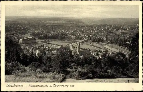 Ak Saarbrücken im Saarland, Gesamtansichtv. Winterberg aus