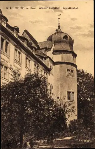 Ak Stolberg im Harz, Ältester Schlossteil, Schlosskirche