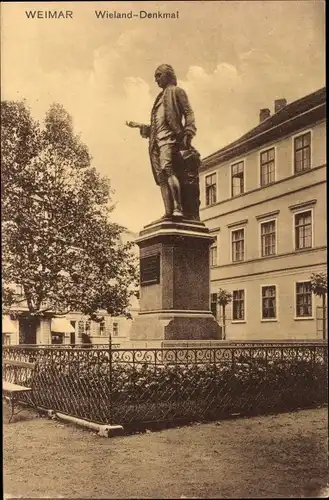 Ak Weimar in Thüringen, Wieland-Denkmal