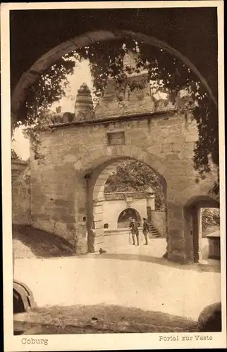 Ak Coburg in Oberfranken, Portal zur Veste