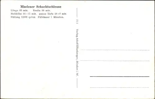 Ak Minden in Westfalen, Salonpassagierschiff Porta Westfalica, die Schachtenschleuse verlassend