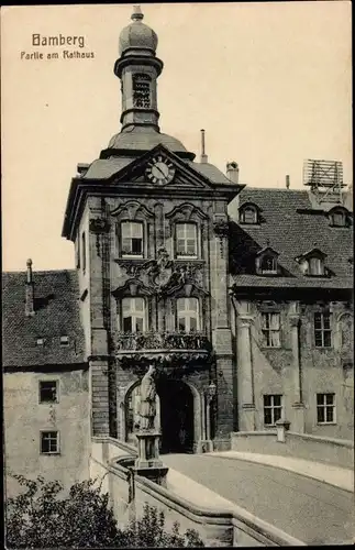 Ak Bamberg Bayern, Partie am Rathaus