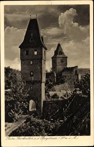 Ak Mühltal, Blick auf die Ruine Frankenstein an der Bergstraße