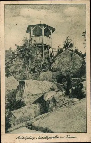 Ak Wunsiedel im Fichtelgebirge Oberfranken, Aussichtspavillon an der Kösseine