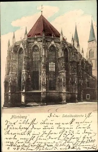 Ak Nürnberg in Mittelfranken, Sebalduskriche, Blick auf die Chorseite
