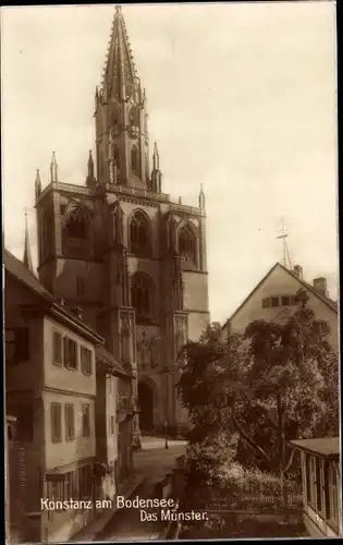 Ak Konstanz am Bodensee, Blick zum Münster