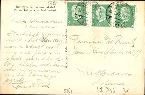 Ak Gemünd an der Our Eifel, Urfttalsperre