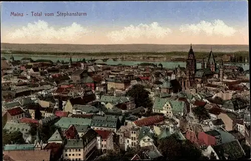 Ak Mainz am Rhein, Total vom Stephansturm