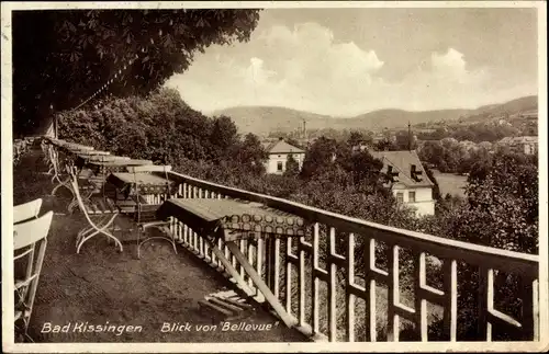 Ak Bad Kissingen Unterfranken Bayern, Blick von Bellevue Café Terrasse