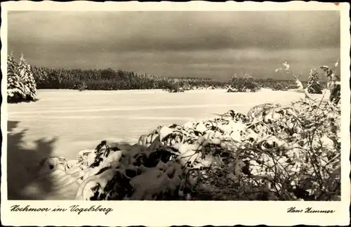 Ak Vogelsberg in Thüringen, Hochmoor, Winterlandschaft