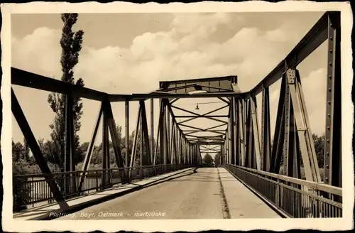 Ak Plattling in Niederbayern, Isarbrücke