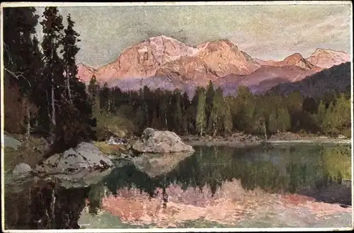 Künstler Ak Compton, Edward Harrison, Hintersee mit Göllspiegelung