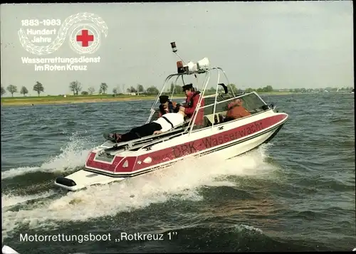 Ak Motorrettungsboot Rotkreuz 1, Wasserwacht