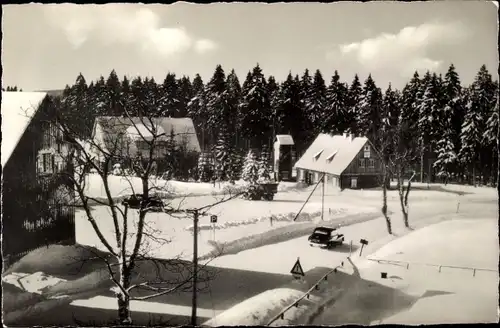 Ak Sankt Andreasberg Braunlage im Oberharz, Gaststätte Sonnenberg im Winter