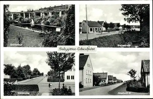 Ak Lebenstedt Salzgitter in Niedersachsen, Grünanlage, Breitestraße, Meisenweg, Abschnitt III