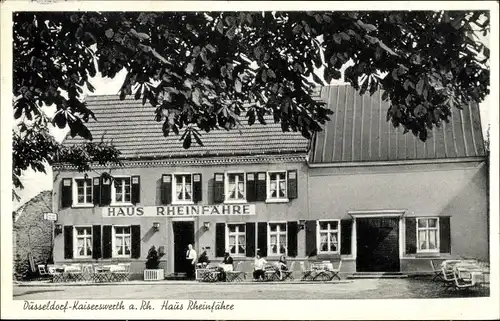 Ak Kaiserswerth Düsseldorf am Rhein, Haus Rheinfähre, Straßenansicht