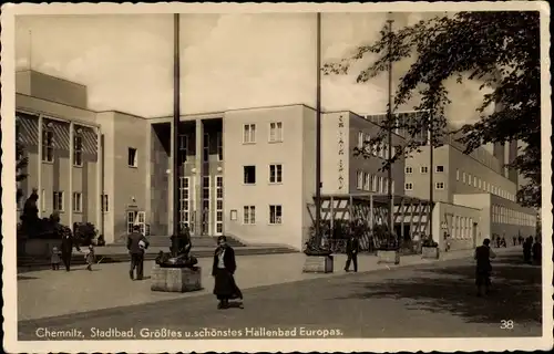 Ak Chemnitz in Sachsen, Stadtbad, Gebäudeansicht