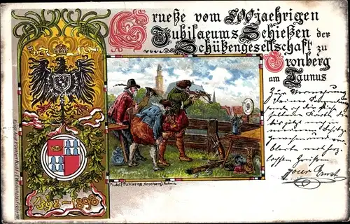 Wappen Ak Kronberg im Taunus, 500jähriges Jubiläumsschießen der Schützengesellschaft