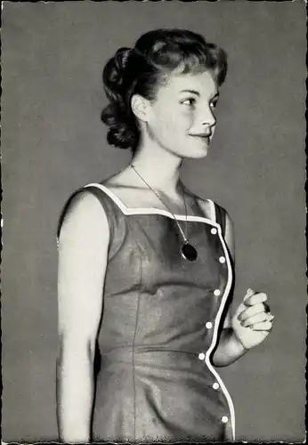 Ak Schauspielerin Romy Schneider, Kleid, Profilansicht