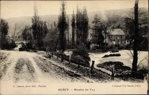 Ak Clécy Calvados, Moulin du Vey, Flusspartie