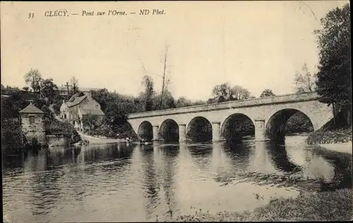 Ak Clécy Calvados, Pont sur l'Orne