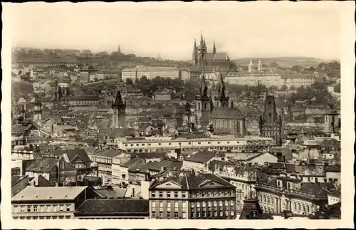 Ak Praha Prag Tschechien, Blick über die Dächer der Stadt