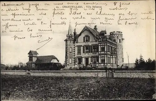 Ak Grandvillars Territoire de Belfort, Villa Bellevue