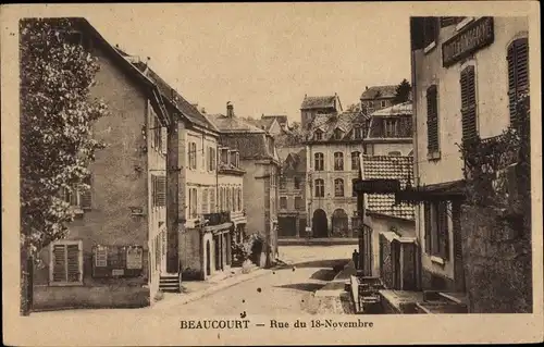 Ak Beaucourt Territoire de Belfort, Rue du 18 Novembre