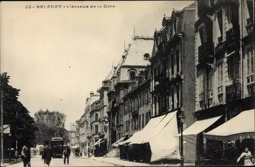 Ak Belfort Beffert Beffort Territoire de Belfort, Avenue de la Gare, Tramway