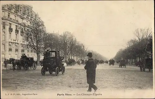 Ak Paris VII, Champs Elysées, Verkehr