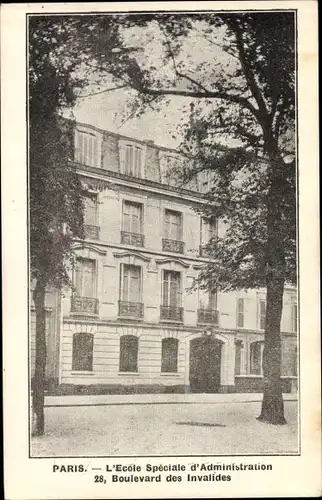 Ak Paris VII, 28 Bld. des Invalides, Ecole speciale d'Administration