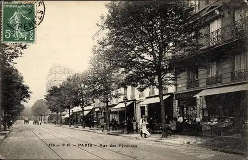 Ak Paris Ménilmontant, Rue des Pyrenees, Geschäfte