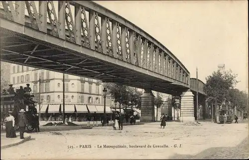 Ak Paris XV., Le Metropolitain, Boulevard Grenelle