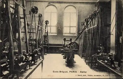 Ak Paris XV., Atelier, Ecole Bréguet, Atelier