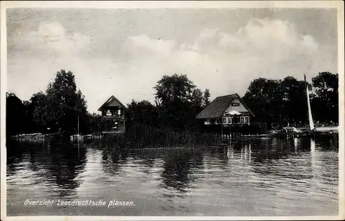 Ak Loosdrecht Nordholland Niederlande, Overzicht Loosdrechte plassen