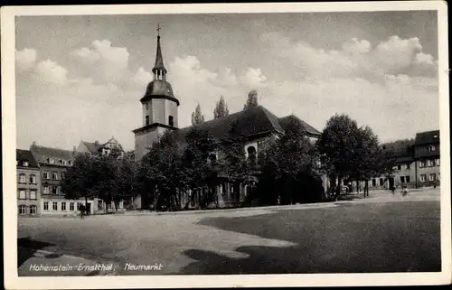 Ak Hohenstein Ernstthal in Sachsen, Neumarkt mit Kirche