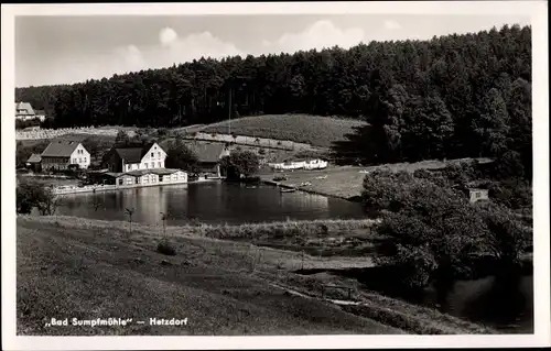 Ak Hetzdorf Halsbrücke in Mittelsachsen, Bad Sumpfmühle, Freibad, Tharandter Wald
