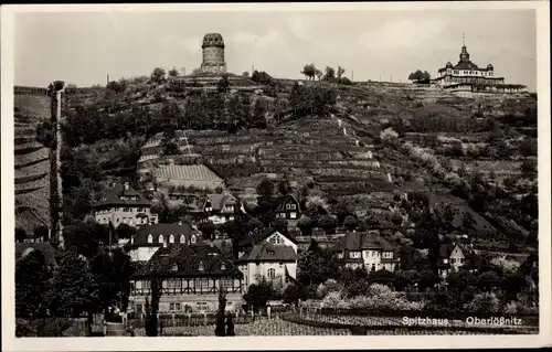 Ak Oberlößnitz Radebeul Sachsen, Spitzhaus, Bismarckturm